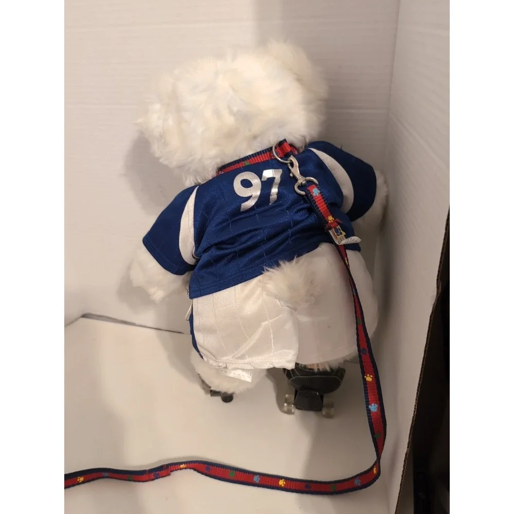 Vintage 1997 Build-a-Bear Plush‎ w/Blue & White Fifa Soccer Outfit, Skates RARE